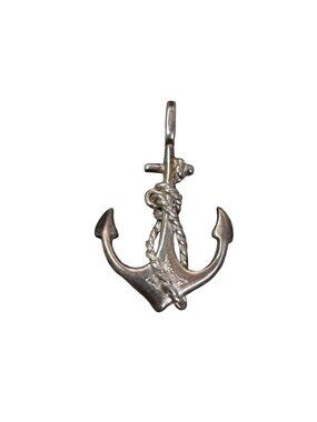 Anchor Pendant Charm Nautical  Sterling Silver 1" Rope Wrapped Beach Cruise Wear